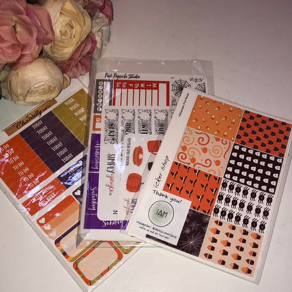 Halloween Planner stickers Chantilly&Co Junk Journal Supplies October Stickers
